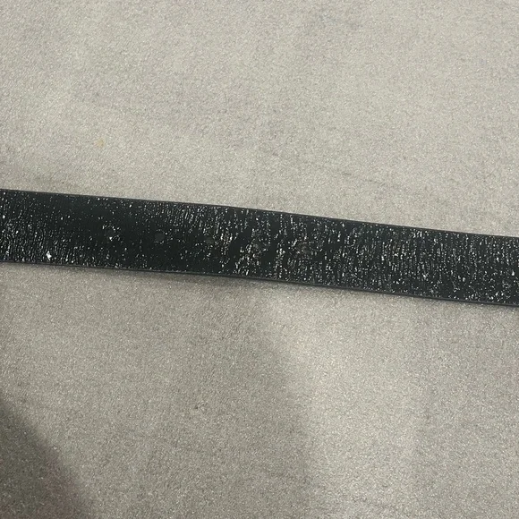 [L/L46”]Guess Black Belt with Silver Buckle and rhinestone Details NWOT - Picture 4 of 6